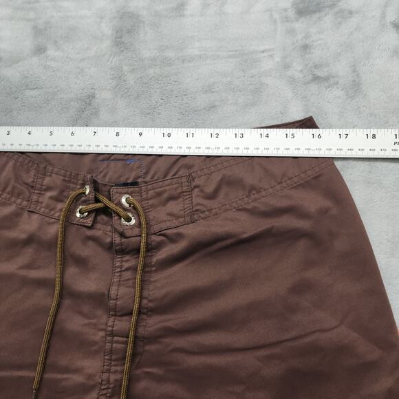 CABO STYLE Board Shorts Mens 32 Brown Tie Front Pockets Beach Swim Summer Sports - Picture 6 of 10